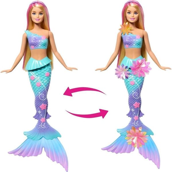 Sjöjungfrudocka - Barbie - Blommagi - Blommor Bloom - Spelbar i Vatten - Flerfärgad