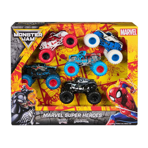 Spiderman Die Cast Monster Jam Pack med 5