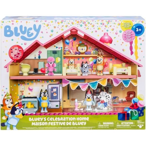 Födelsedagshus - BLUEY - 1 figur + 13 tillbehör - Från 3 år