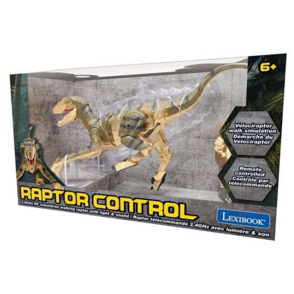 LEXIBOOK - RC Velociraptor - Remote Control Simulation Dinosaur - Engelska