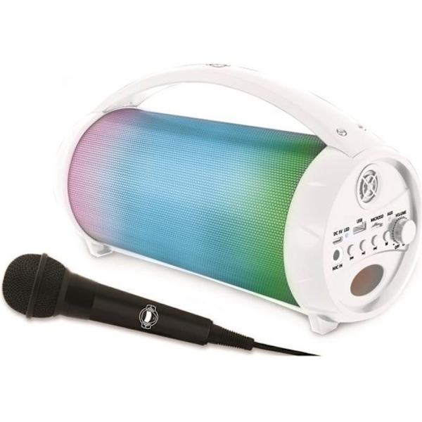 FLASHBOOM Fullbelyst bärbar Bluetooth-högtalare med avtagbar trådbunden mikrofon iParty - LEXIBOOK