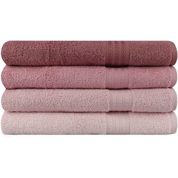 Set med 4 badlakan - 70 x 140 cm - Puderfärgad