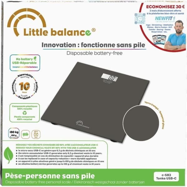 Badrumsvåg - LITTLE BALANCE - SB3 - USB-C - Tonka