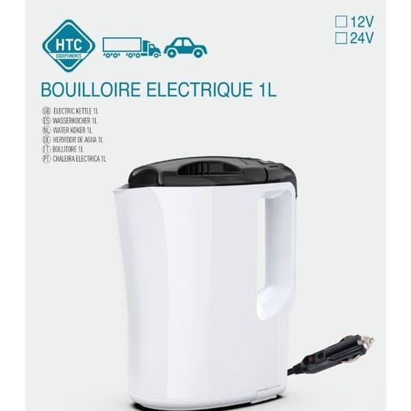 Vattenkokare 24V 1 liter 250W vit och blå