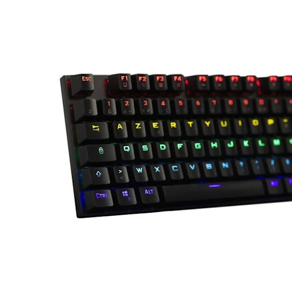 Mekaniskt speltangentbord - THE G-LAB - KEYZ -CARBON -EX/FR - Bakgrundsbelyst - Blå switch - Handledsstöd - FR