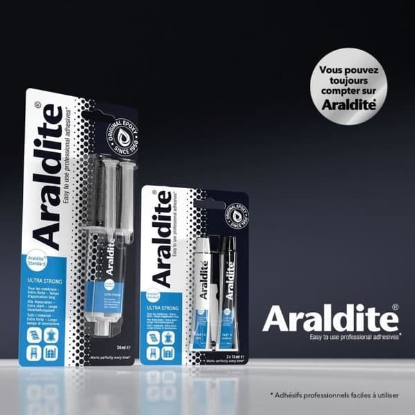 Tvåkomponents epoxilim - ARALDITE - Standard - 24 ml - Långtidshärdning - Hög hållfasthet