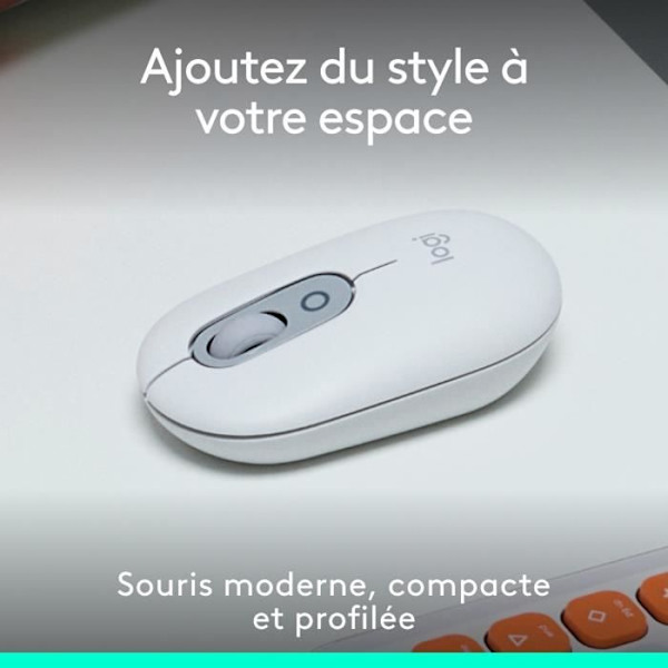 Mus - Trådlös - Logitech - Pop Mouse - Off-white