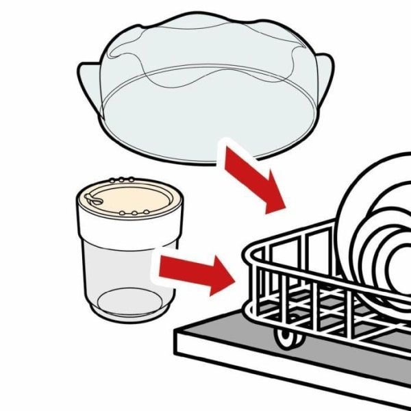 MOULINEX A14A03 - 7 glasburkar med vitt lock och datumstämpel för Yogurta- och Yogurteo-yoghurtstillverkare