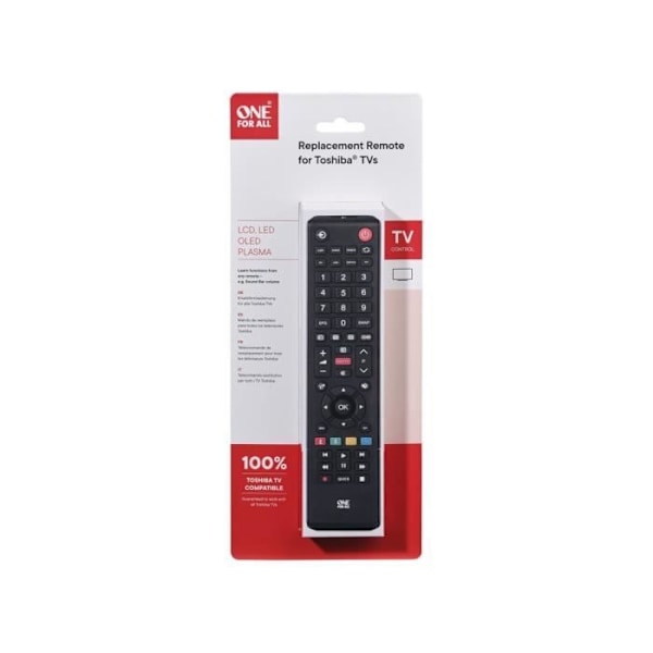 EN FÖR ALL URC1919 fjärrkontroll för alla Toshiba TV - svart