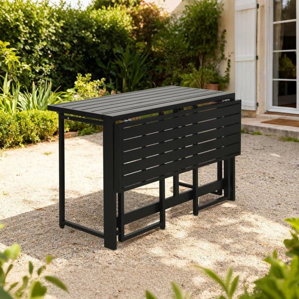 FERRET Trädgårdsbord - Hopfällbart - Metall - Plats för 4 - 98 x 80 x 72 cm