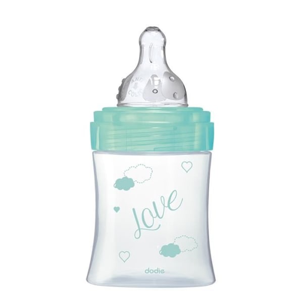 Dodie - Initieringsflaska + glas 150 ml Bird Green