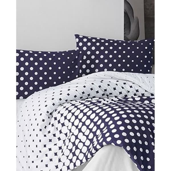 Bäddset - 1 påslakan 220 x 240 cm + 2 örngott 60 x 60 cm - 100% förstärkt bomull - Blå