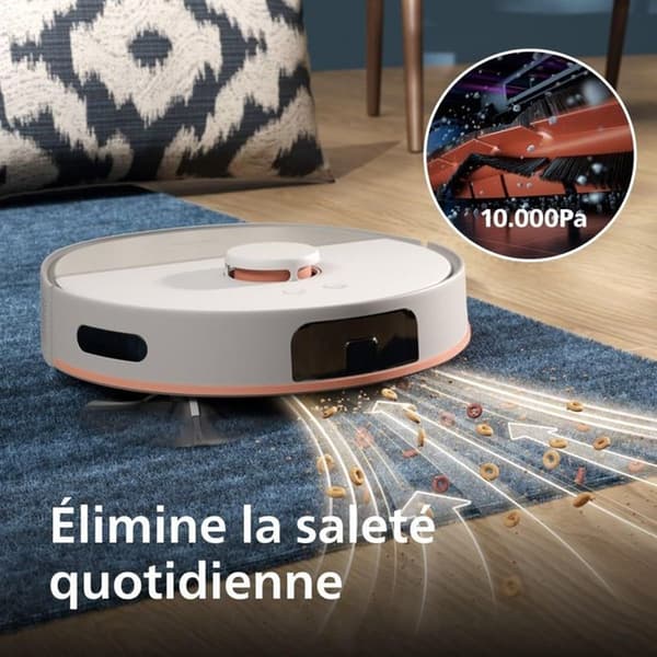 Philips HomeRun 5000 Robotdammsugare & Rutmopp XU5100/20 med Auto-Empty Station, LDS-laser beige