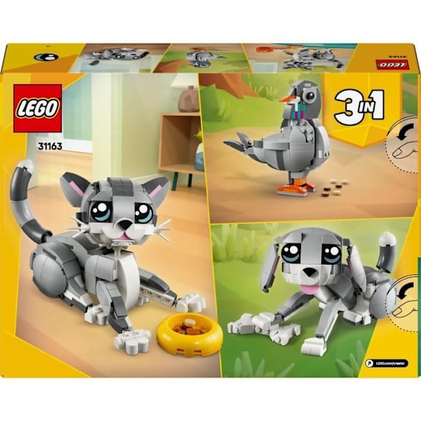 LEGO Creator 31163 3-i-1 Lekfull katt - Byggset för flickor i åldrarna 8