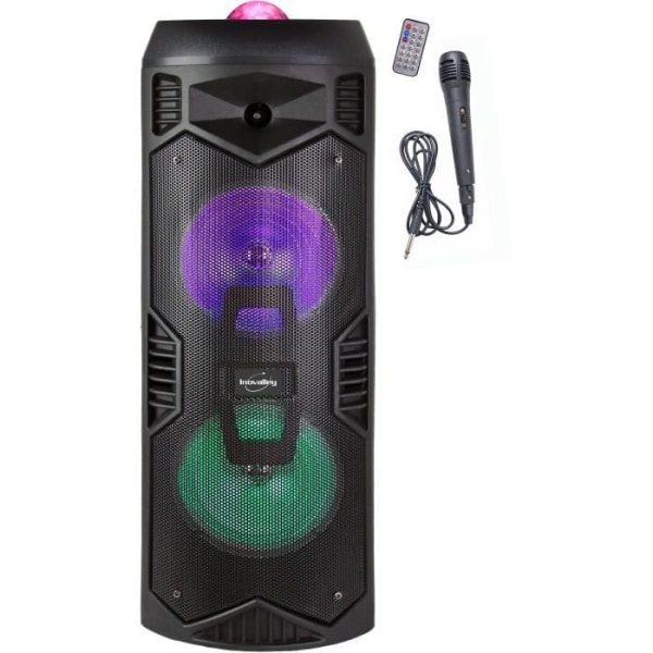 INOVALLEY KA112BOWL - 600W Bluetooth -ljushögtalare - Karaoke -funktion - 2 högtalare - LED -kalejdoskopkula - USB -port