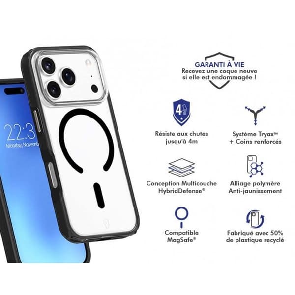 FC Air Xtreme Frost MagSafe-skal - iPhone 17 Pro - Återvunnet - Svart