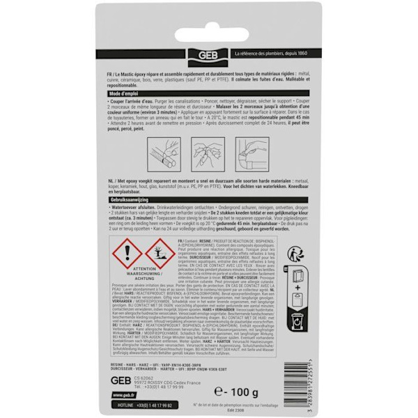 Epoxispackel 2 stift - GEB - Multimaterialreparation - 100 g