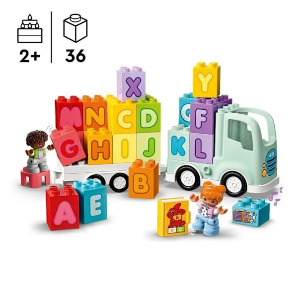 LEGO 10421 DUPLO My Town Alphabet Truck, alfabetinlärningsleksak för barn från 2 år och uppåt