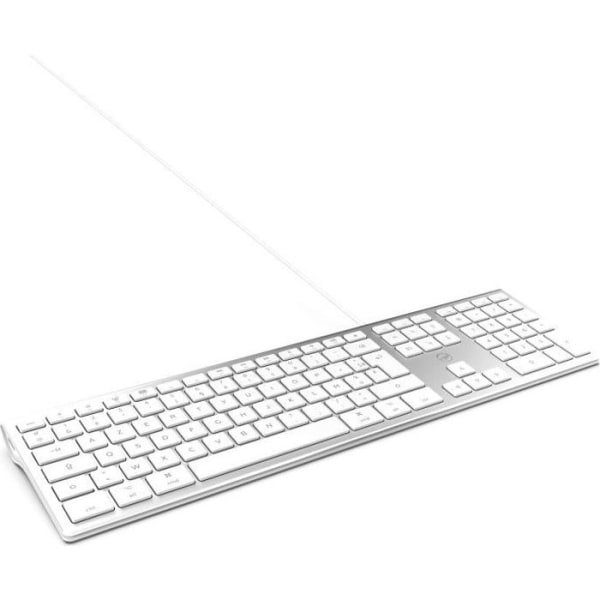 MOBILITY LAB ML304304 - Wired Touch Design Keyboard med 2 USB för Mac - AZERTY - Vit och silver