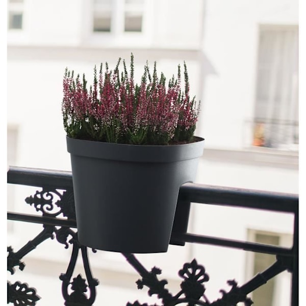 Balustradekruka - GARDEN ID Smile - Anth. 30 cm - Anpassar sig till alla balustrader - Vattenreserv - återvunnet och 100% återvinningsbart