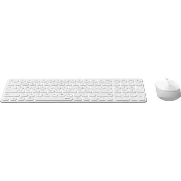 Tangentbord-mus-set - RAPOO - 9310M - Trådlös - Multiläge - Ultratunn - Vit