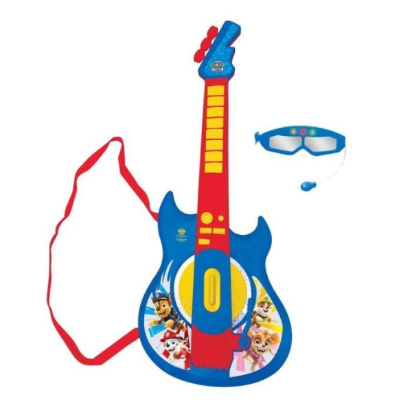 PAT PATROUILLE - Upplyst elektronisk gitarr 59cm - Glasögon och mikrofon