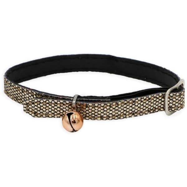 Katthalsband - AIME - Glittrigt bling - Röd nylon, silverfärgad klocka