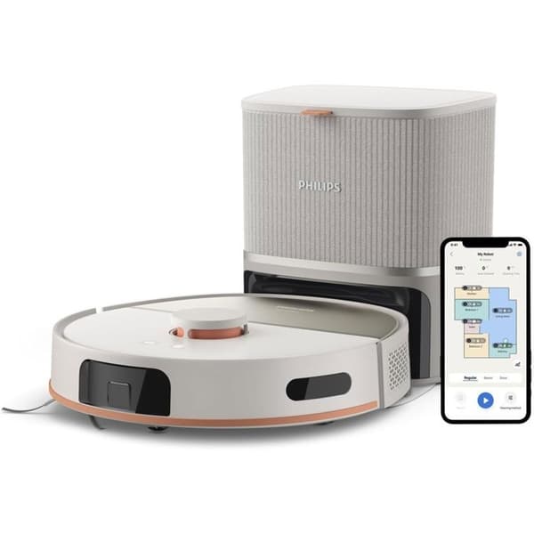 Philips HomeRun 5000 Robotdammsugare & Rutmopp XU5100/20 med Auto-Empty Station, LDS-laser beige
