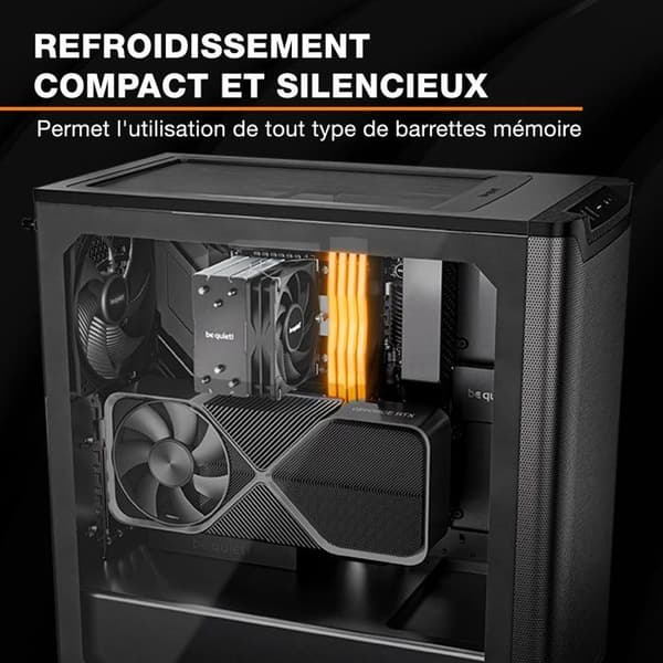 Be Quiet! PURE ROCK PRO 3 Slim - CPU-kylare - 100 mm fläktar