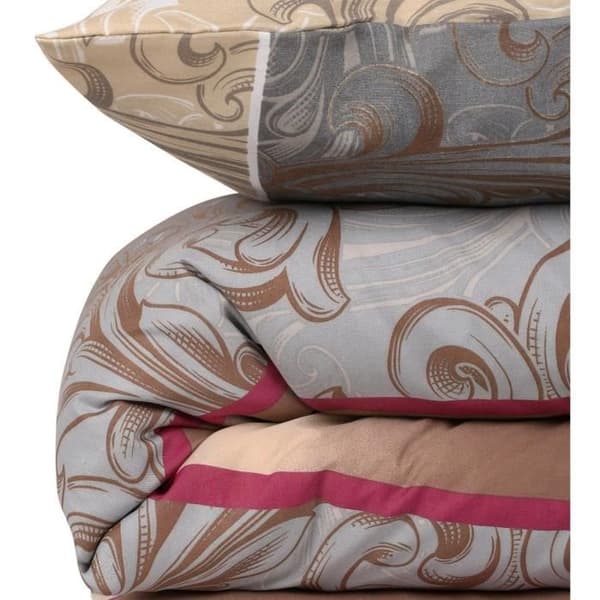 Bäddset - 1 påslakan 220 x 240 cm + 2 örngott 60 x 60 cm - 65% bomull, 35% polyester - Grå