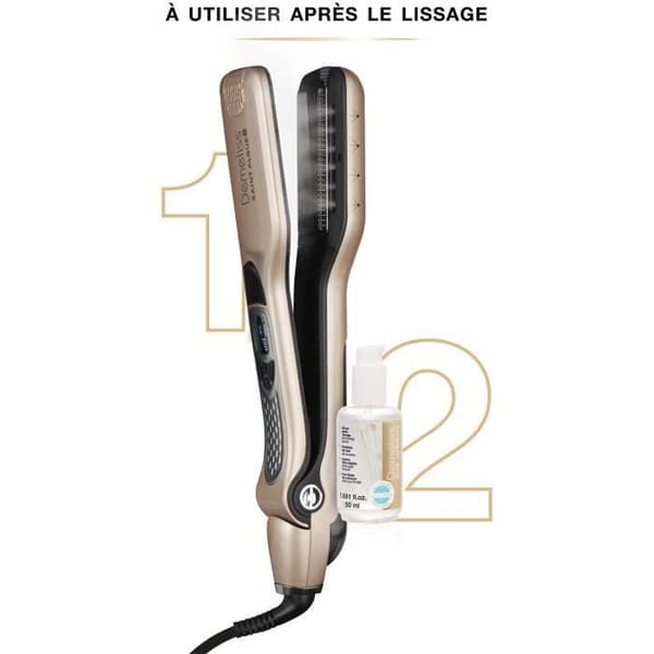SAINT ALGUE 3992 - Demeliss Titanium box: Ångrätare + Elixir Ritual glansbehandling 50ml - 150 ° C till 230 ° C - Autostopp