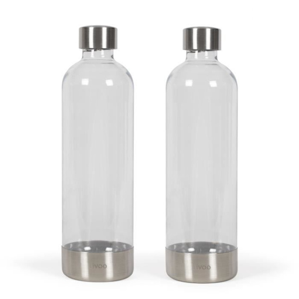 Set med 2 kolsyraflaskor - LIVOO - DOM464AC1 - 2 x 1L - Kompatibel med LIVOO DOM464 - PET-flaska