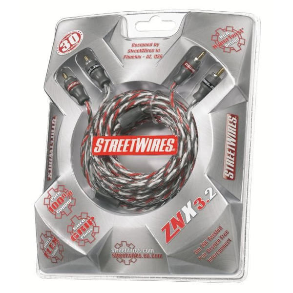 MTX StreetWires ZNX3.2 RCA-kabel 3 m balanserad 100% ZeroNoise-koppar