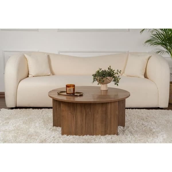 Soffbord - MOIRA - Runt - Valnöt - 90 x 90 x 41 cm