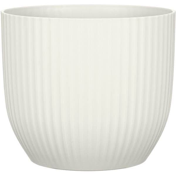 Rund blomkruka - DEROMA - 231 - 10 L - Ø 27 cm - Vit