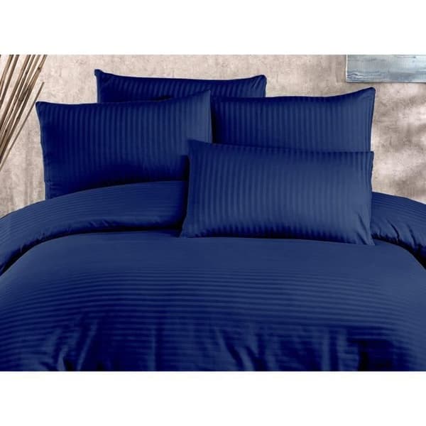 Bäddset - 1 påslakan 220 x 240 cm + 2 örngott 60 x 60 cm - 70% polyester, 30% bomull - Blå