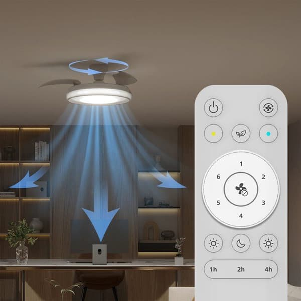 Takfläkt - Philips - Bliss - Utdragbara blad - Diameter 106 cm - Vit - Integrerad LED + fjärrkontroll