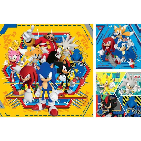Ravensburger-pussel 3x49 bitar - The Adventures of Sonic-4005555011330-Ages 5 and up