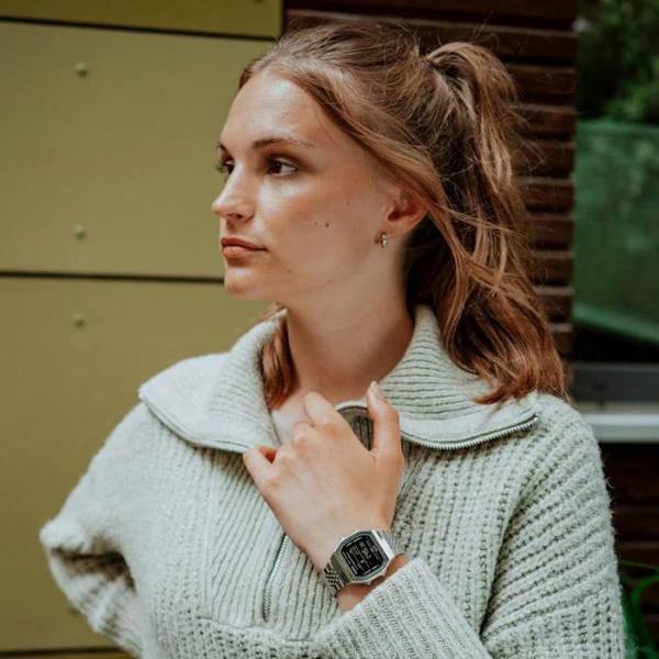 Smartklocka - CASIO - ABL - 38 mm - Silver / Svart urtavla