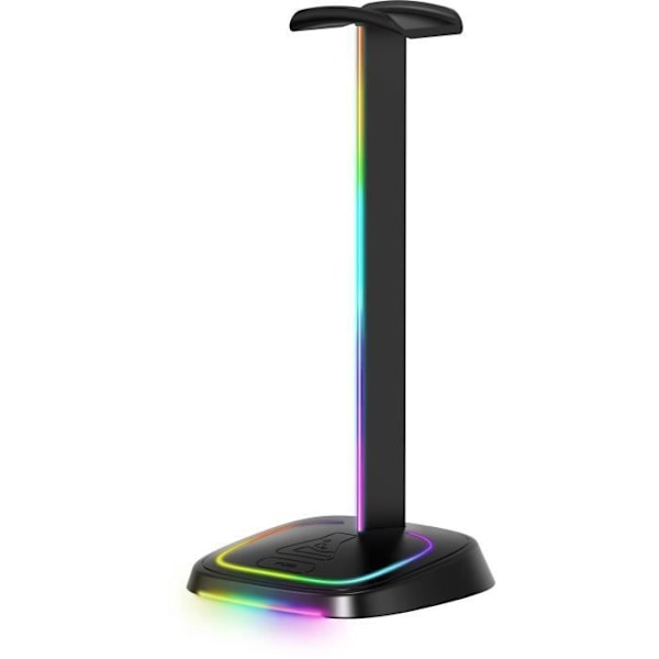 Stativ för gamingheadset - The G-Lab - K-STAND-NEON RGB - USB/USB-C HUB - Kabelansluten - RGB-belysning - Svart