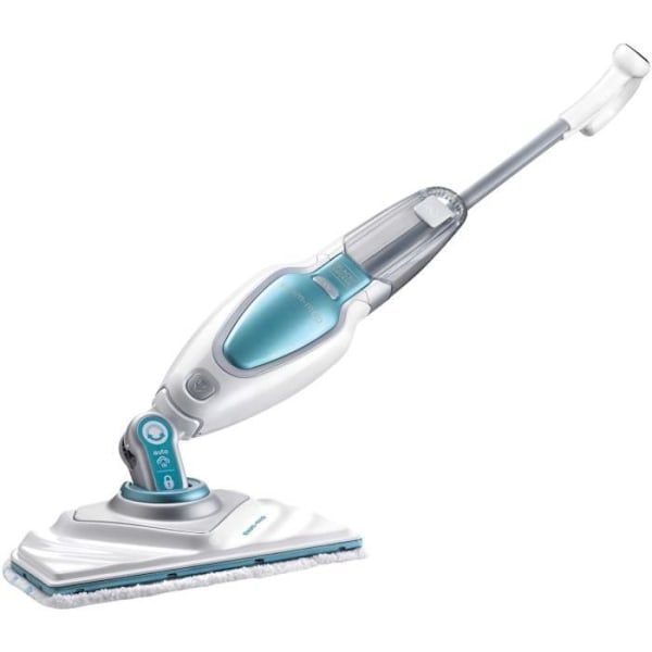BLACK & DECKER FSM1630-QS - Delta huvud ångmopp - 1600 W - 4 tillbehör - Vit / Blå