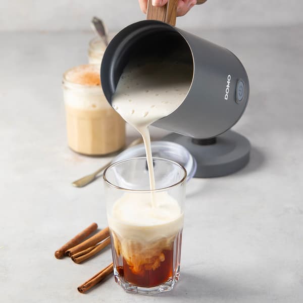 Mjölkskummare - DOMO - DO745MF - 500 W - 150 ml - 360° bas - Grå/Trä