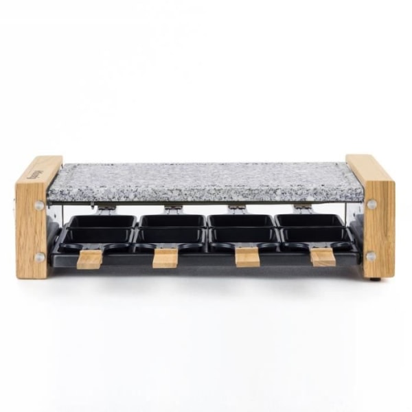 HKoeNIG raclette/grillapparat - 8 personer - Trädesign - Matlagningsyta 38x19,5 cm - Effekt 1200W