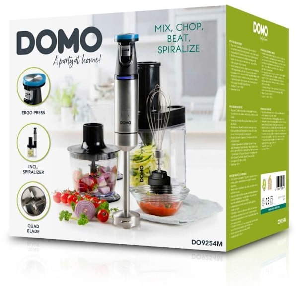 My Vegetable Mixer Set - DOMO - DO9254M - 800 W - Variabel hastighet - 4 tillbehör - Rostfritt stål
