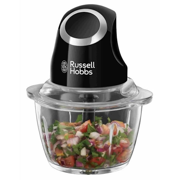 Mini Chopper - RUSSELL HOBBS - Desire 24662-56 - 200 W - 1 L glasskål - Rostfria blad - Matt svart