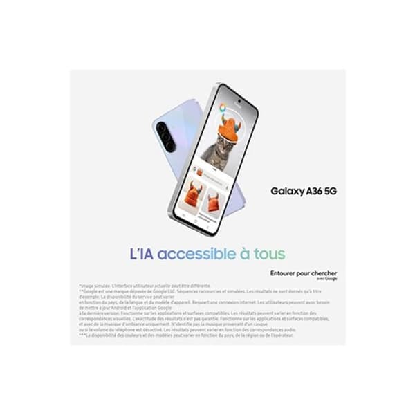 Smartphone Samsung Galaxy A36 6.7 5G Nano SIM 128 GB Vit