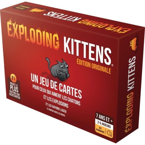 Asmodee - Exploding Kittens: The Basic Game (2022 Edition) - Brädspel - Från 7 år - 2 till 5 spelare - 15 min