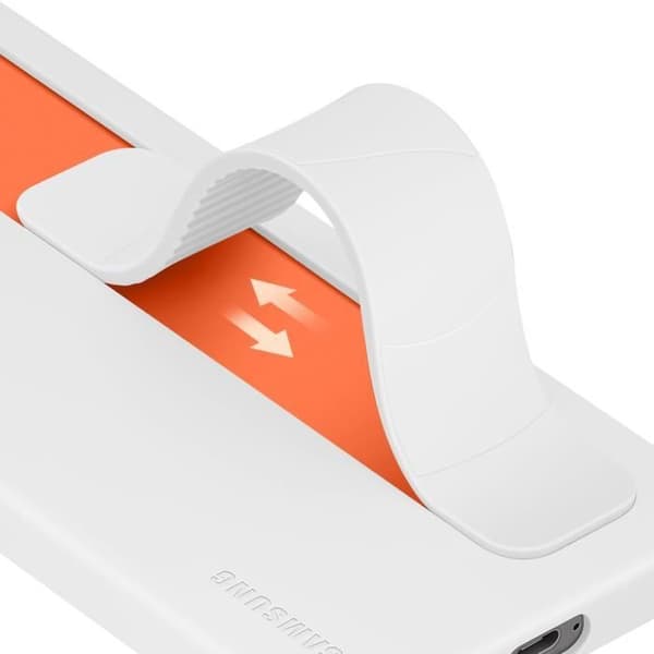Galaxy S25+ Skal med Rem och Stativ Vitt