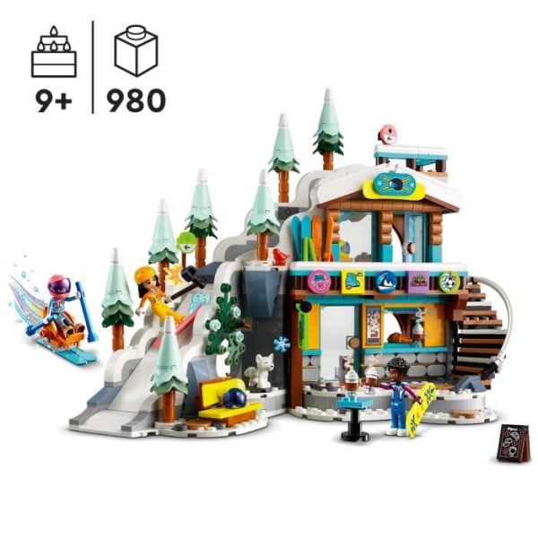 LEGO Friends 41756 skidsemester, set med Liann, Aron och Zac minidockor och djurfigur, julklapp