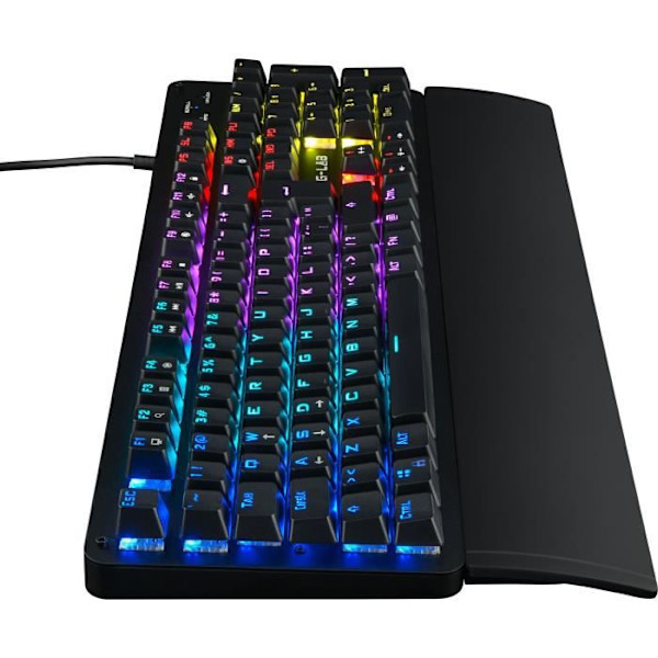 THE G-LAB Gaming Carbon Backlit mechanisk tangentbord - Switch Blues - handledsstöd - FR